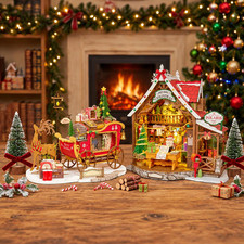 Rolife Christmas Wooden Miniature House DollHouse LED 3D Puzzle Toy Xmas Gifts picture