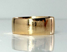 Antique 9k Yellow Gold Smooth Plain Wedding Band Sz 6.5 7mm picture