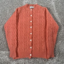 VTG Dean's Of Scotland Cardigan Sweater Womens 38 Shetland Wool Granny Cottage picture