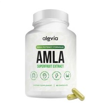 Alevia Organic Amla Capsules 1000mg Indian Gooseberry Antioxidant Supple 60c picture