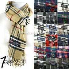 Mens Womens Winter Warm SCOTLAND Made 100% CASHMERE Scarf Scarves Plaid Wool picture
