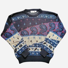 Vintage 80s Campus crewneck knit pullover grandpa sweater picture