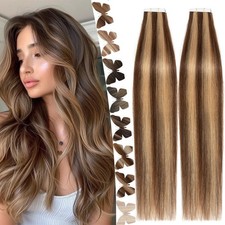 CLEARANCE 100% Real Remy Thick Tape In Human Hair Extensions Skin Weft Full Head picture
