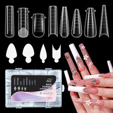 288PCS French Dual Nail Forms for Poly Gel, 8 Shapes 12 Sizes picture