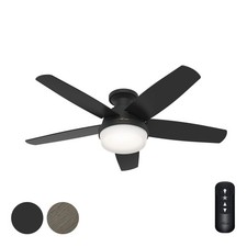 Hunter Fan 48 in Low Profile Matte Black Indoor Ceiling Fan w Light and Remote picture