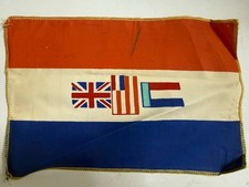 WWI Era Allied Silk Banner France US Britain Flags c1917-1919 Antique picture