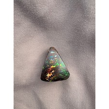 Natural Australian Boulder Opal Pendant Cabochon 5-6g Drilled Green Red Fire picture