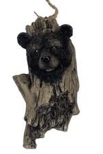 Vintage cute Bear In Tree Cabin Wall Hanging Art Ornament picture