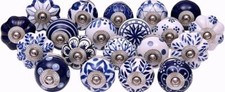 Lot 30 PC Hand Painted colorful Ceramic Cabinet Knobs Pulls Drawer Door Handles picture