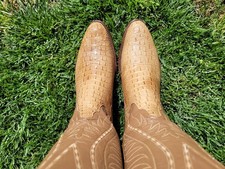 9.5 D ⭐ VTG ⭐ T.O. STANLEY ⭐ CUSTOM ⭐ HORNBACK ⭐ LIZARD ⭐ RARE ⭐ WESTERN BOOTS picture