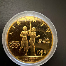 1984-S $10 Proof Modern Gold .900 Los Angeles Olympics Commemorative Coin picture