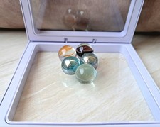 Vintage 1980s Marble Glass Swirl Collection Lot of 5 - Multi-Color Swirl Glass M picture