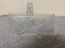 Vintage Frosted Hand Etched 9” by 4” Glass Window Panel picture