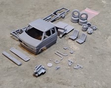 3d Printed 1/25 70's-80's Chevy Custom Van Chassis Cab Dually picture