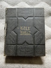 Antique 1891 Family Bible, Gustave Dore Illustrations, Genealogy Record picture