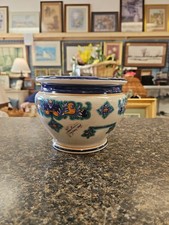 Vintage FACCIOLINI CASTELLI Flower Pot Planter Pottery ITALIAN Italy Hand Signed picture