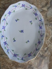 oval scalloped dish or small tray from Herend Porcelain Manufactory in Hungary picture