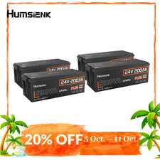 1-4Pack Humsienk 24V 200Ah LiFePO4 Battery 250A BMS Deep Cycle Off-grid Marine picture