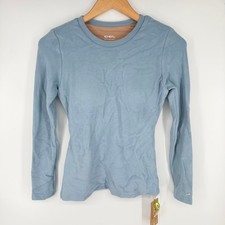 NEW OGL MaxWarm Crewneck Long Sleeve Brami Top Size S Blue Cozy Soft Casual picture