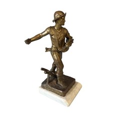 Antique Henri Louis Levasseur Bronze Sculpture Figurine The Sower French Art 20