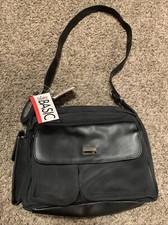 NWT Simply Basic Br. Multi Function Organizer Purse/Shoulder Bag/Zipper/Black/st picture