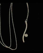 Marilyn Monroe & Zales 1/5 CT TW ribbon pendent 10k white gold necklace picture