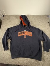 Illinois Fighting Illini Hoodie Vintage Y2K Embroidered Streetwear picture
