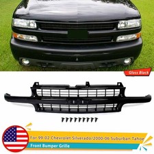 For 99-02 Chevrolet Silverado / 2000-06 Suburban Tahoe Front Grille Gloss Black picture