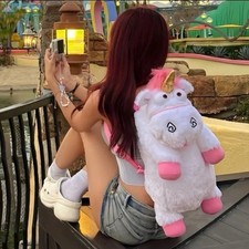 New Despicable Me Unicorn Plush Backpack Soft Stuffed Animal School Bag Gift picture