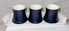 Block Espana Noche Condiment Tray and Jars x3 Bidasoa Spain Black Rare HTF picture