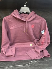Carhartt Women’s Iconic Clarksburg Logo Hoodie Relaxed Fit Purple Size XL NWT picture