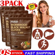 3PCS Holior 18-in-1 Black Walnut & Wormwood Supplement for 240 Count -20%off picture