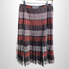 Pendleton Reversible Turnabout Wool Pleated Midi Skirt in Plaid Tartan 29