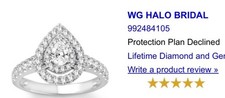 engagement ring size 5. Pear-Shaped Diamond Engagement Ring 1 ct tw 14K White Go picture