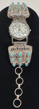 CHACO CANYON (RB) SLEEPING BEAUTY TURQUOISE Sterling Silver WOLFPACK Adj. WATCH picture