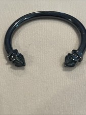 Allsaints Cuff Bracelet Black Gunmetal Crystal Glass Stones Jewelry picture
