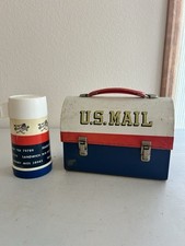 Vintage 1969 U.S. Mail metal lunch box and matching thermos by Aladdin picture