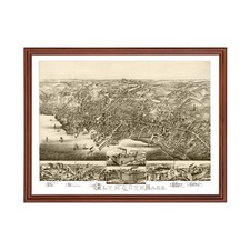 Old Map of Plymouth, MA 1882 - Vintage Plymouth Massachusett picture