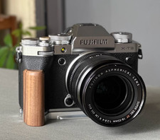 Wood Camera Hand Grip L Holder For Fujifilm XT5 X-T5 w/Aluminum Alloy Baseplate picture