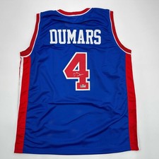 Facsimile Autographed Joe Dumars Detroit Blue Reprint Jersey Size Men's XL picture