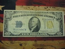 SERIES 1934 A $10 SILVER CERTIFICATE - YELLOW SEAL - NORTH AFRICA & EUROPE USE picture