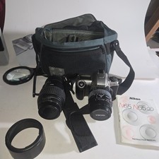 Nikon N65 35mm SLR Film + Sigma 70-300mm 28-80mm-D Lens Kit Untested Free Return picture