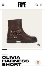 NIB FRYE Olivia Harness Short Boot in Chocolate Brown sz 10 picture