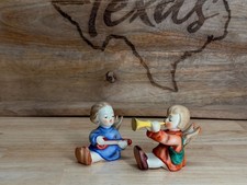 Vintage Goebel Hummel Angel Musicians 238/A 238/C Lute Trumpet Figurines Pair picture