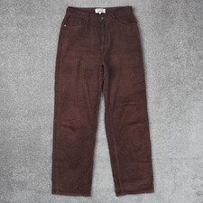 Reformation Womens Organic Cotton Preston Corduroy 27x31 Brown Wide Leg Pants picture