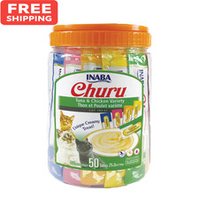 INABA Churu Lickable Cat Treats Tuna & Chicken Variety 50 Tubes, 0.5 oz picture