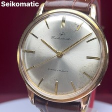 Vintage 1960s SEIKO Seikomatic Automatic 20J Men's Watch Japan Leather Band picture