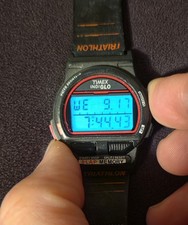 Vintage Timex 8 Lap Ironman Triathlon Digital 36mm Watch Indiglo Red New Battery picture