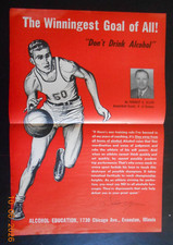 RARE 1955 Forrest Phog Allen U of Kansas Jayhawks Basektball Poster Alcohol AD picture