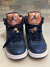 Air Jordan 5 Retro Bronze 2016 Midnight Navy Metallic Mens 9.5 Used picture